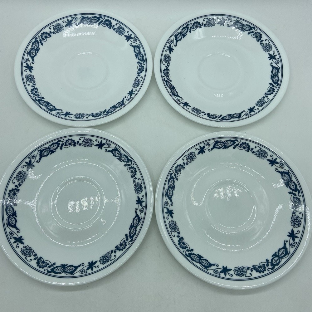 Corelle Corning Saucers Set Of 4 USA Old Town‎ Blue Onion Vintage Replacement